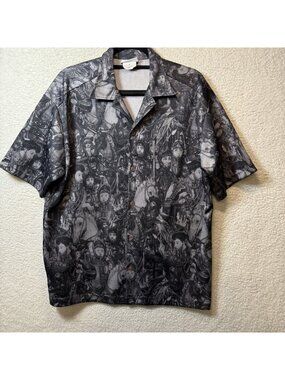 Third Rail Vintage Caesar Knights AOP Button-Up Shirt Medium Short Sleeve